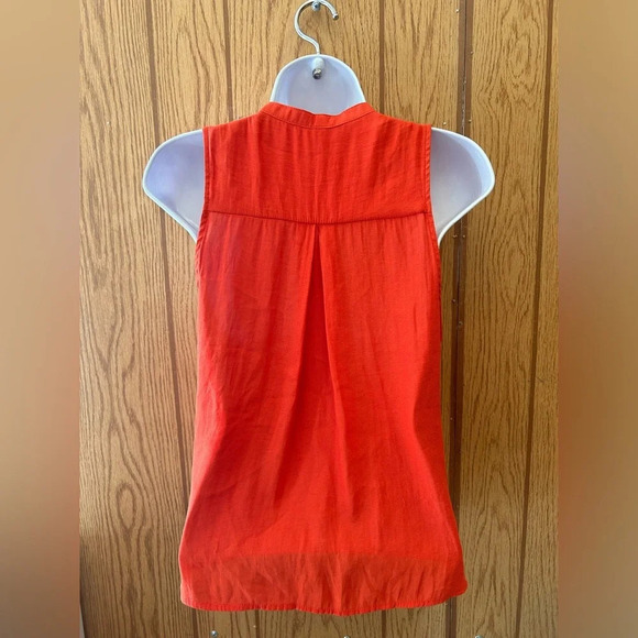Free People Orange Drapey So Fine Blouse size small - Picture 6 of 7